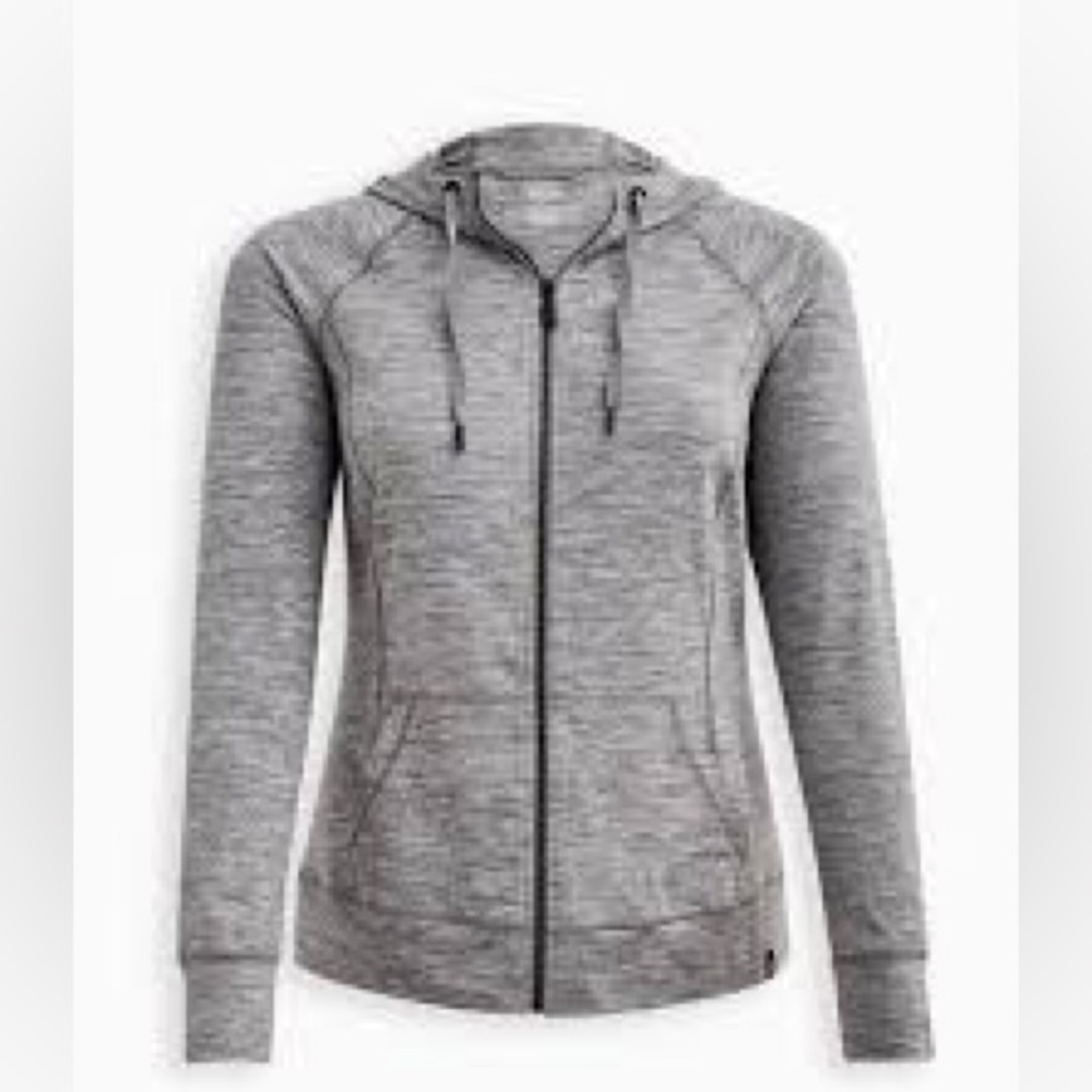 Torrid Sz 0 happy camper stretch warm up jacket euc